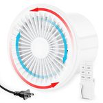 6 Inch Two-Way Vent Fan with Remote Control, HG Power Two Speed Intake Fan with 2 Mesh Screens, Round Exhaust Fan for Bathroom, Kicthen, Living Room, Bedroom Home Office Use, White