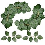 Gnognauq 60 pcs Bulk Rose Leaves Artificial Greenery Silk Leaf DIY Green Rose Leaves for Wedding Bouquets Party Decorations Rose Vine Garlands Wreath Supplies