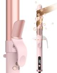 Rotating curling iron, 30S Fast Heating Automatic Dual Voltage Curling Iron, 5 Temperatures Automatic Hair Curler Curling Iron 1 1/4 inch Self Spinning Automatic curling Iron for Long Hair