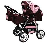 Lux4Kids pram set, baby carriage, baby carrier, car seat, changing bag, mattress, buggy, optional accessories, 3-in-1 or 2-in-1 set, made in EU