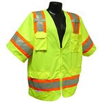 Radians Sv63G4X Polyester Class 3 Two Tone Surveyor Safety Vest, 4X-Large, Green