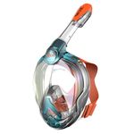 Seac Magica Full Face Snorkel Mask for Youth - Aquamarine/Orange