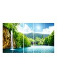 999STORE Forest Fountains and mountain painting for home decoration wall art panels mountain painting Set of 5 frames (130 X 76 Cm) (5Frames0225)