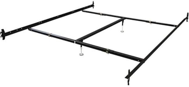 Hollywood Bed Frames Hook in Bed Rail with Center Support/Crossarms/2 Legs/Adjustable Glides, 82-Inch, Queen/Eastern King