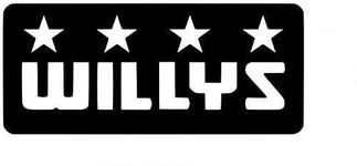 ARWY Willys New Sides, Windows, Bumper, Hood Car Sticker standars size car bike sticker size(15X7 cm)