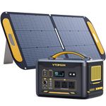 VTOMAN Jump 2200 Portable Power Station with 110W Solar Panel - 2200W/1548Wh LiFePO4 Battery Powered Solar Power Generator, 2200W Constant-Power, Regulated 12V DC, PD 100W Type-C for Camping, Travel