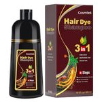 Dark Brown Hair Dye Shampoo for Men and Women,Instant Hair Color Shampoo for Gray Hair Coverage, 3-In-1 Shampoo for Color Hair, Natural herbal Ingredients, 500ml