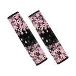 Wanyint Pink Sakura Seat Belt Pads Safety Belt Luggage Strap Cover Cherry Blossoms Shoulder Cushion for Women Men Seatbelt Cover for SUV Truck Vans Sedans