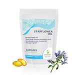 STARFLOWER Borage Seed Oil Softgel GLA 120 Capsules Capsules - 1000mg Gamma-Linolenic Acid - Enhanced Formula for Optima yourl Health. Made in UK