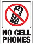 HY-KO PRODUCTS Hy-Ko Plastic Sign White 9" X 12" No Cell Phones Polystyrene