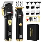 HIENA PRO Hair Clippers Men Cordless T Liners Hair Trimmer Set,Men Professional Rechargeable Barber Hair Cutting Kit with Led Display， Gifts for Men