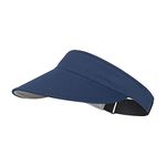 SAITAG Sun Visors for Women - Flexible Brim Adjustable Sun Hat Soft Visor for Golf Running Tennis Sapphire