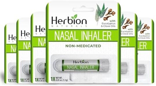 Herbion Naturals Nasal Inhaler Non-Medicated, 0.05 Fl Oz (1.5ml) - Relieves Nasal Congestion & Blockage, Sinusitis & Allergic Conditions - 6 Packs