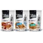 Three Farmers – Roasted Lentils | Variety Pack | Sea Salt & Vinegar, Barbecue, & Sea Salt | 140 g (Pack of 3) | Gluten-Free | Vegan | Kosher | Plant Protein | High Fibre | Low Fat | Non-GMO Certified