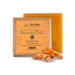 Nat Habit Handmade Healing Turmeric-Oats Butter Bath Soap With Cold Processed For Natural Exfoliation, Acne, Brightening, Skin Health & Tan Removal (125gm)