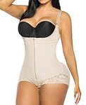 YIANNA Fajas Body Shaper for Women Firm Tummy Control Shapewear Bodysuit Colombianas Thong Open Bust Shaping Compression Garment Beige 7200 L