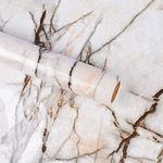 Skin Poster - Multicolor Marble Gloss Vinyl Wallpaper Decal Top Peel and Stick Door Wardrobe Wall Papers Vinyl PVC Self Adhesive for Cupboard Door/Almirah/Fridge/Tabletop/Wall, Floor - '12x48' Inches