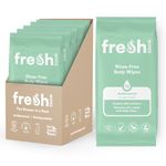 FreshWipes Antibacterial Body Wet Wipes For Adults 5 Pack (60 Wipes) - Ocean Fresh Scent - Extra Large Biodegradable - Dermatologically Tested & Suitable for Elderly or Disabled - Great for Camping