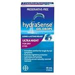 hydraSense Ultra Night Gel Eye Drops - Preservative Free Eye Drops For Dry Eyes, Immediate Comfort And Dry Eye Relief, Extended Nighttime Protection, Naturally Sourced, Can Use With Contacts, 10mL