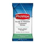 ProWipe Glass Cleaning Wipes for Windows, Car Windows, Mirrors & Stainless Steel Surfaces - Removes Stains & Finger Marks