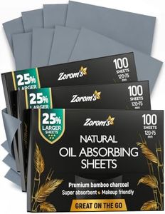 Natural Oil Blotting Sheets for Face with Bamboo Charcoal - 25% Larger - 3pk/300 Makeup Friendly Blotting Papers for Face - Easy Dispensing Oil Absorbing Sheets for Face