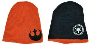 Star Wars Reversible Knit Beanie Galactic Empire Rebel Alliance Orange Blk Hat