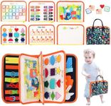 TUNJILOOL Busy Board Montessori Toys for Toddler Sensory Toys Quiet Book, 8 in 1 Sensory Activity Board for Montessori & Educational Learning Toys for Boys Girls 3+(Blue)