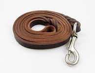 RC GearPro Leather Dog Leash for Small Medium Large Dogs - 4FT 5FT 7FT 8.5FT Soft Comfortable Leather Braided Dog Lead Rope Puppy Leashes for Walking Camping with Heavy Duty Hook