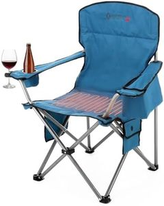 ARROWHEAD OUTDOOR Portable Heated Folding Camping Chair w/ 6-Can Cooler, 3 Heat Settings, Cup & Wine Glass Holder, Heavy-Duty Carrying Bag, Padded Armrests, Battery NOT Included, Supports up to 330lbs