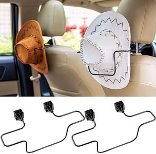 Feekoon Cowboy Hat Holder Rack for Truck, SUV Car, Keep Tidy Shape, Hanging Clothes Bar Coat Hard Seat Back Accessories, 2 Pack, Black
