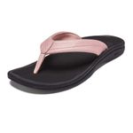 OluKai Ohana Women's Beach Sandals, Quick-Dry Flip-Flop Slides, Water Resistant, Wet Grip Soles & Compression Molded Footbed, Petal Pink/Black, 9