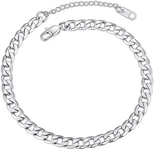 Anklets for Women Stainless Steel Barefoot Jewelry Ankle Bracelets Cuban Link Ankle Chain Mens Chain Anklet