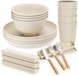 28pcs Wheat Straw Dinnerware Sets f