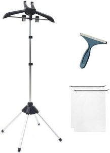 Portable Steamer Stand for Clothes, Handheld Garment Steamer Clothes Rack, Travel Garment Hanger for Steam ironing, Garment Hanger for Steaming Clothes, Black Steaming Rack +2 Bags+1 Lint Remover