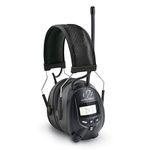 WALKER'S Digital AM/FM Radio Muff - 25dB Noise Reduction Rating Hunting Shooting Hearing Protection Electronic Earmuffs w/Radio, MP3/CD Player Jack, 2 AAA Batteries Included