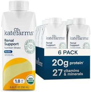 KATE FARMS Organic Plant Based 1.8 Renal Support Shake, Vanilla, 20g Protein, 27 Vitamins and Minerals, Specialized Dialysis Nutrition Support, Gluten Free and Non-GMO 8.45 oz (6 Pack)