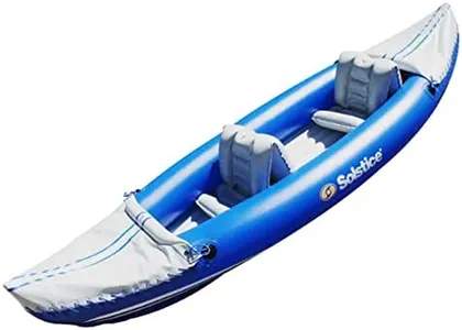 SOLSTICE Inflatable Kayak Boat Series for Adults & Kids 1 to 2 Person Tandem Raft Options | for Lake Ocean River Rafting & Fishing | Incl. Seat, Paddle, Bag, Pump | Heavy Duty Material & Lightweight