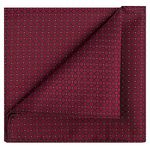 KissTies Solid Pocket Square Wedding Handkerchief + 1 Gift Box, Burgundy Red, One Size