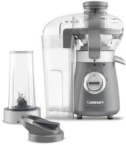 Cuisinart Kick Start Personal Juicer & Blender, Stainless Steel, 2-in-1 Design, 22.4x16.3x31.7cm, Dishwasher Safe Parts, BPA-Free Travel Cup