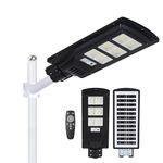 GlowBase Solar LED Street Light All in One 100 Plastic Watt LED Chip Automatic Motion Sensor with Remote IP65 Waterproof IP65 Waterproof Outdoor Use Black (Pack of 1)