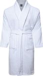 Adore Home 100% Cotton Terry Towelling Shawl Collar Bathrobe - XX-Large, White