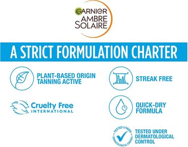 Garnier Ambre Solaire Self Tan Body Mist, Dark, Quick Dry, 150ml – Vegan, Streak-Free