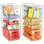 6 Pack Clear Storage Bins with Lids Stackable, Large Plastic Storage Bins with Handle for Pantry Organization and Storage, Perfect Containers for Fridge Organizer, Freezer, Kitchen, Cabinets, Bathroom