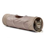 Best Friends by Sheri Ilan Oxford Cat Tunnel for Indoor Cats in Wheat with Ball Toy, 36" x 10"