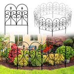 Thealyn Decorative Garden Fence 82cm (H) x 3m (L) Fence Panels Rustproof Metal Dog Fence Animal Barrier, Garden Fencing Panel Border for Yard Patio Flower Bed