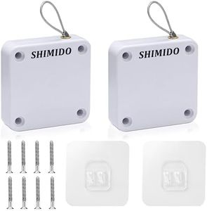 SHIMIDO Upgraded Punch-Free 1000g Automatic Screen Door Closer, Storm Door Closer, Sliding Screen Auto Door Closer with Steel Drawstring for Bathroom, Bedroom, Studyroom, etc.（2 Pack White）