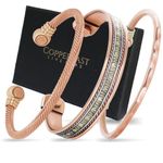 Coppervast Copper Bracelets- for Men and Women| Set of 3 with Gift Bag |Mother's Day Gift |Handmade 100% Copper