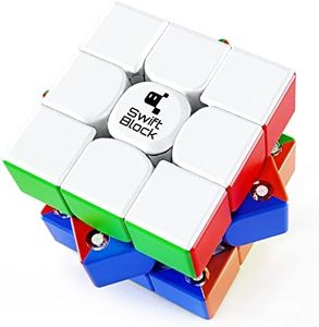 Swift Block 355S Magnetic 3x3 Speed Cube, 48 Magnets Classic Magic Cube Original Stickerless Fast Smooth Great Corner-Cutting Solving Puzzle Game Brain Toy for Kids and Adult