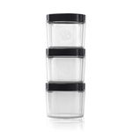 Alpha Designs | Protein Powder Container x3 | Snack Pots with Lids | Small Airtight Tubs | Sports Supplements Storage | For Portion Control & Meal Prep