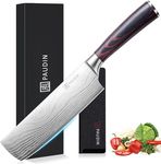 PAUDIN Nakiri Knife - 7" Razor Sharp Meat Cleaver and Vegetable Kitchen Knife, High Carbon Stainless Steel Japanese Chef Knife with Wooden Handle, Ideal Gifts for Father's Day